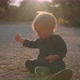 Little Cute Baby Boy Playing on Playground at Sunset - VideoHive Item for Sale