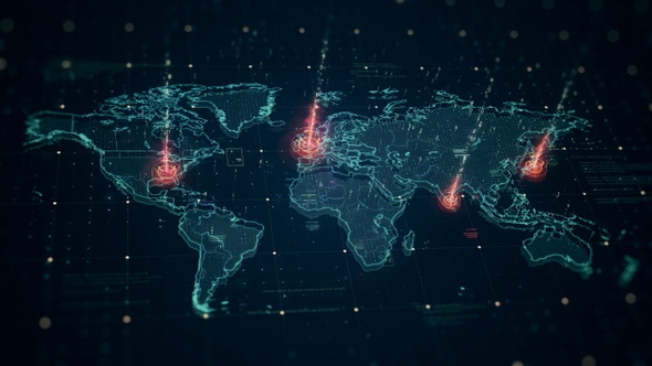 Hi-Tech Digital World Mapping HUD Elements 4K