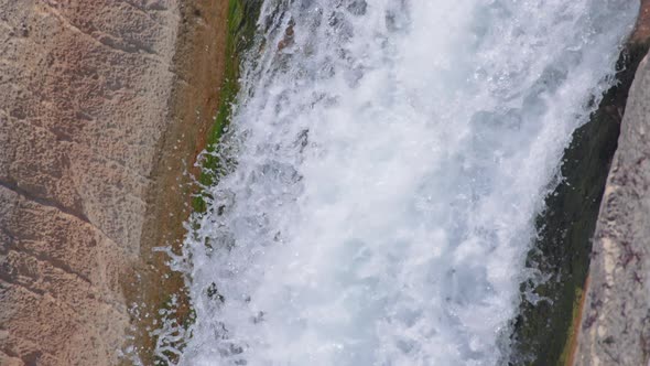 Close up of falling waterfall