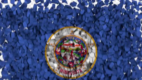 Minnesota State Flag Breaking Rocks Transition