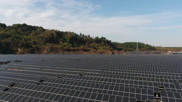 Solar power station in montain