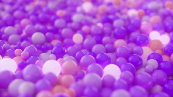 Purple Colorful Flowing Balls With Glowing Effect Background