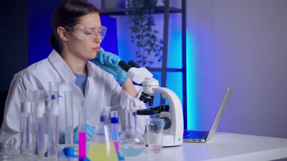 Woman Researcher Thinking Over the Results of Experiment