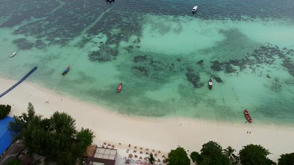 Drone View of Tropical Resort on Beautiful Beach