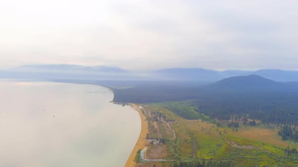 Majestic Fallen Leaf Lake Emerald Bay California aerial