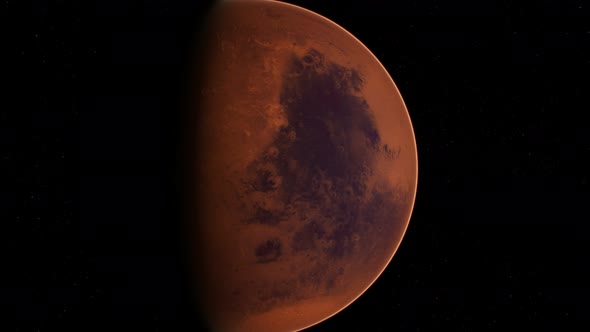 Red Planet Mars in the Starry Sky