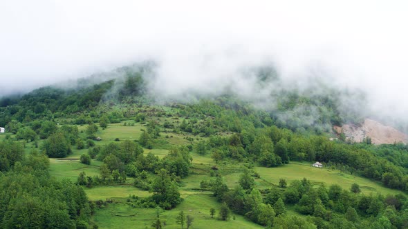 Timelapse Green Mountain and Moving Clouds