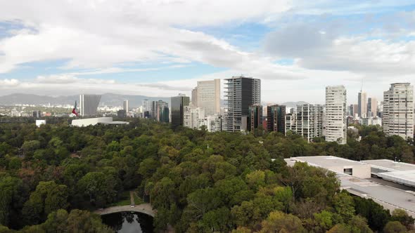 Aerial Panoramic of the Skyline in Polanco, CDMX