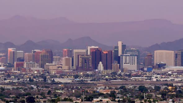 Phoenix Skyline at Sunset Timelapse