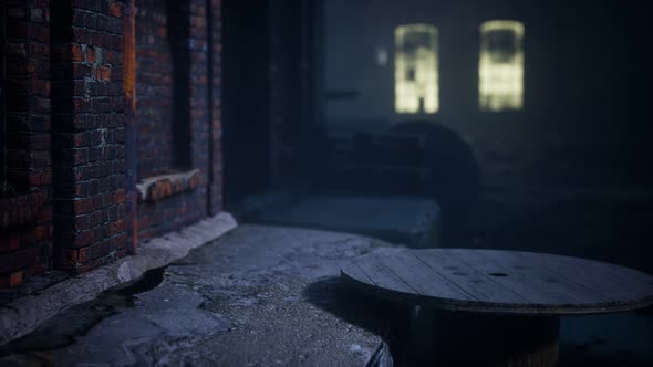 Frightening Abandoned Factory at Night alt