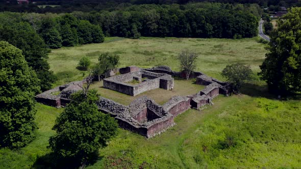 Aerial View Of Gurre Castle Ruins, Denmark