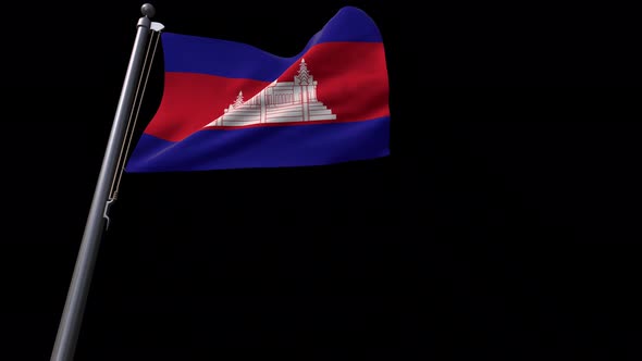 Cambodia Flag With Alpha Channel   4K