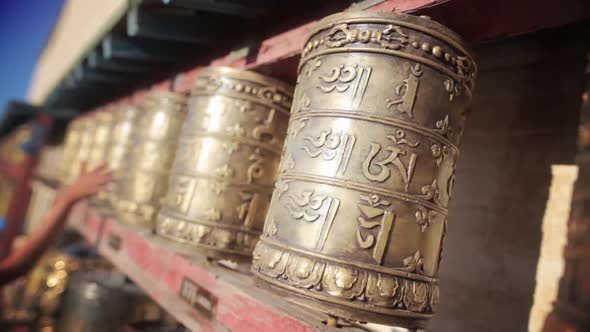 Buddhist prayer drums