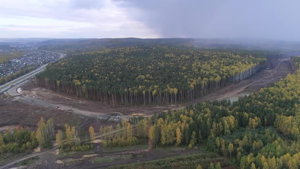 Construction of a new road in the forest area 07