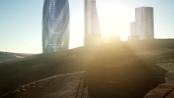 City Skyscrapes in Desert alt