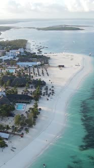 Vertical Video of the Beach on Zanzibar Island Tanzania