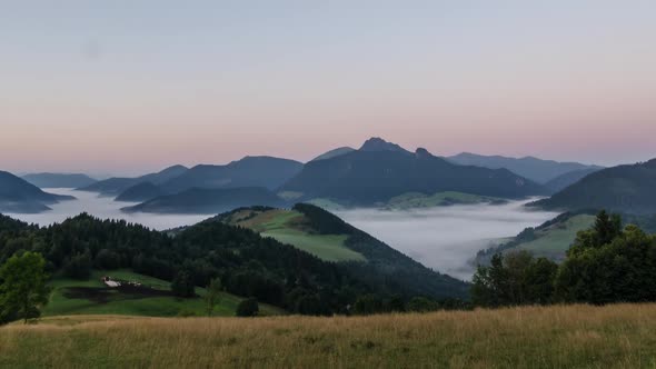 Summer Sunrise over Mountains