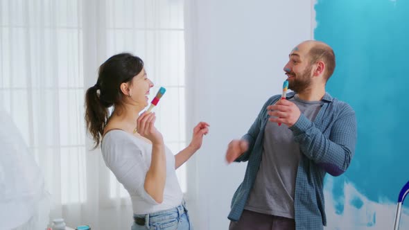 Excited Couple Renovating