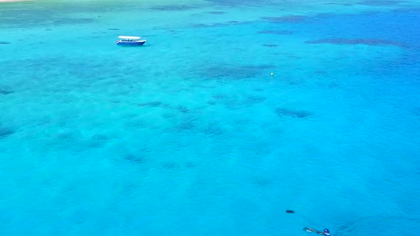 Drone view nature of tourist beach break by blue water and sand background