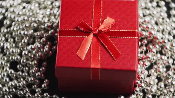 Beautiful Red Gift Box Revolves 360 Degrees