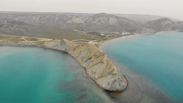 Aerial View of Cape Chameleon and Quiet Bay Crimean Peninsula