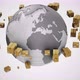 Rotating Earth with Parcel on White Background - VideoHive Item for Sale