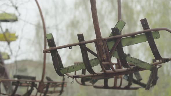 Chernobyl Exclusion Zone. Pripyat. Abandoned Park in the City Center