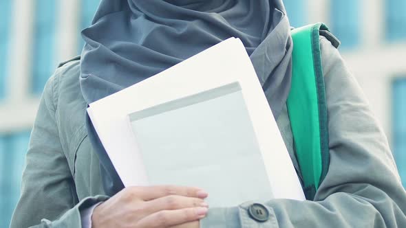 Excited Muslim Woman Holding Tutorial Books, Gender Equality in Education