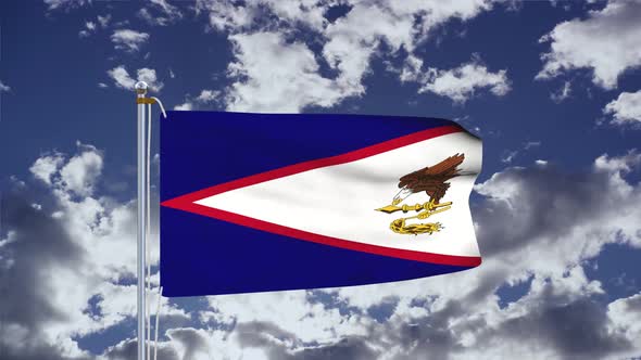 American Samoa Flag Waving 4k