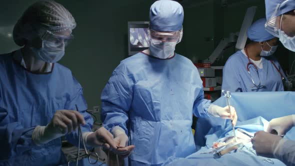 Group of Surgeons Performing Procedure