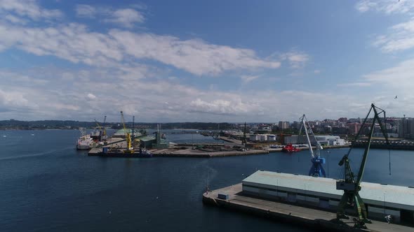 Port in the City La Coruna