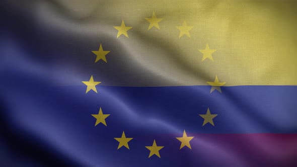 EU Colombia Flag Loop Background 4K