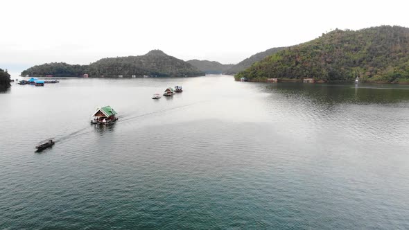 The big reservoir of Srinagarind Dam in Kanchanaburi Thailand.