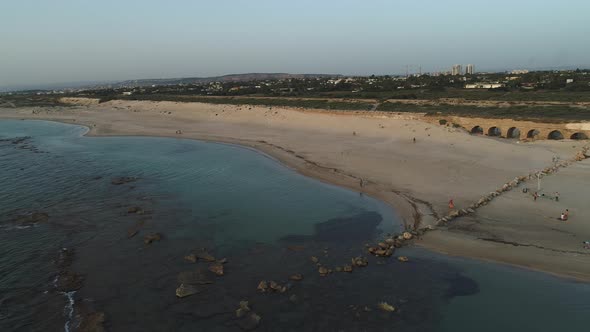 Aerial shot of Caesarea Maritima