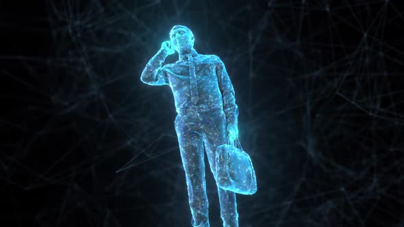 Businessman Holding A Bag And Talking With Phone Hd alt