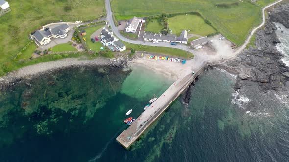 Aerial View of Portnoo Harbour in County Donegal Ireland