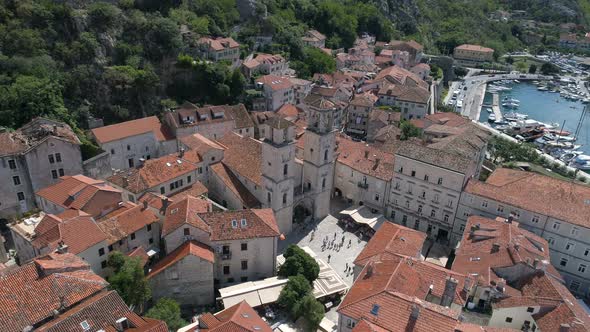 Aerial View of Old Town Kotor, Montenegro