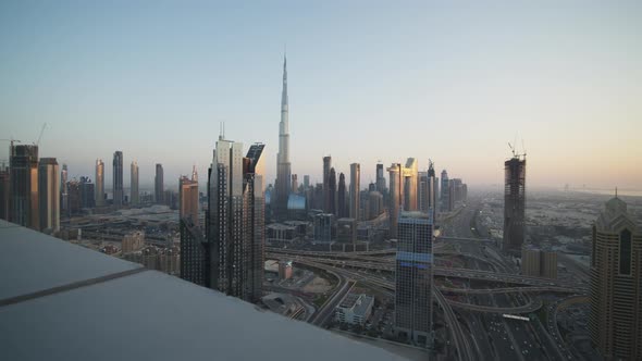 Tall Skyscrapers in Metropolitan City Center of Dubai