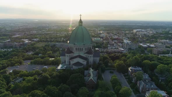 Aerial of Saint Joseph's Oratory, in Montreal