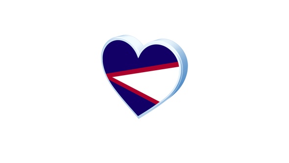 American Samoa Flag Heart Shape