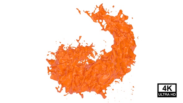 Orange Juice Splash Spiral 4K