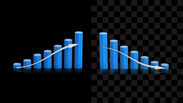 3d Graph Up And Down 4K