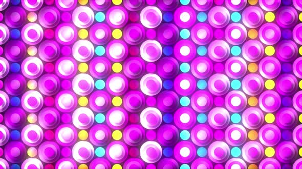 Abstract background of flashing circles with different colors.