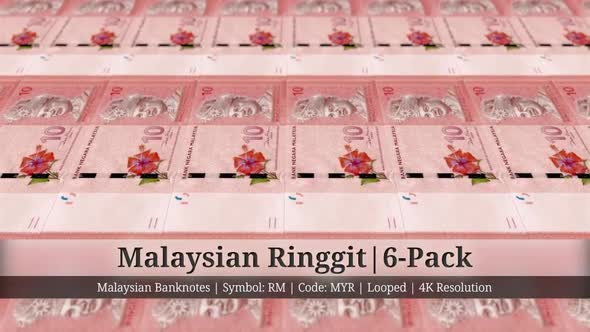 Malaysian Ringgit | Malaysia Currency - 6 Pack | 4K Resolution | Looped