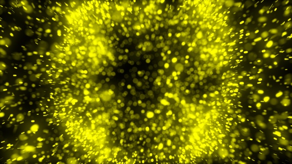 Yellow Particles Explosion