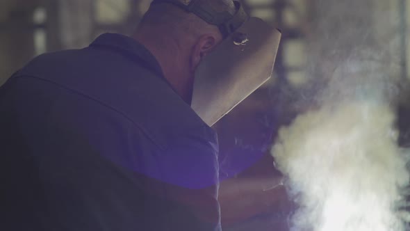 A welder working