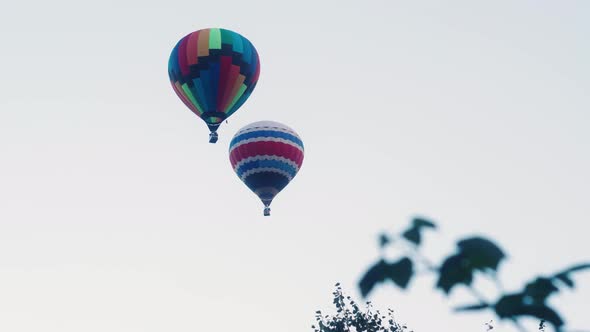 Colorful Hot Air Balloons Flying in the Sky Background Concept Adventure Proposal and Engagement