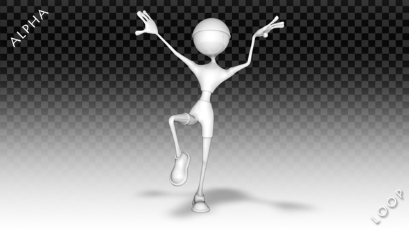 3D Man Character - Cartoon Kung-Fu Dance