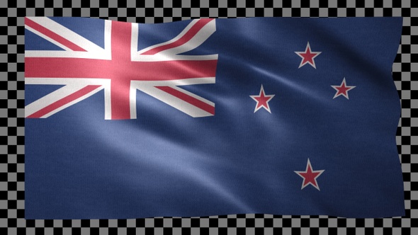 New Zealand waving flag looped