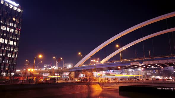 Grozavesti Thales office buildings night time lapse Bucharest Romania alt